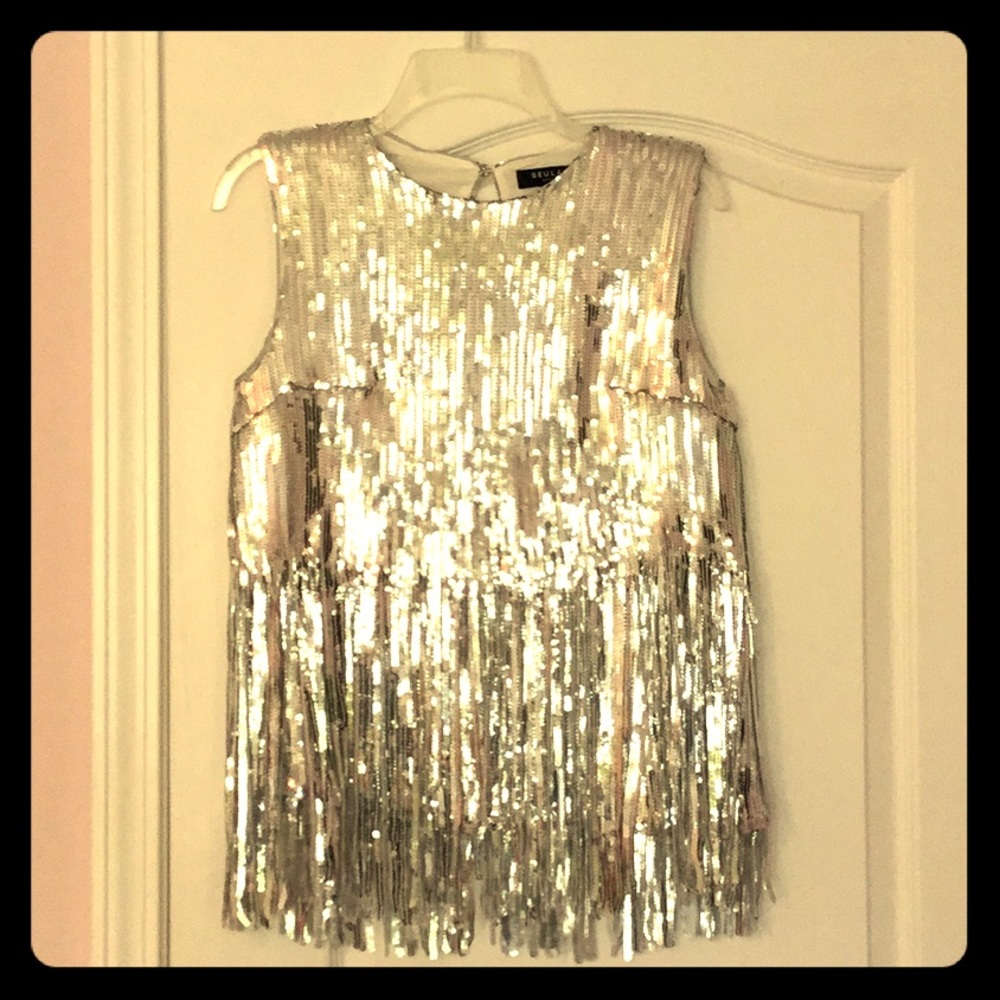 Silver sparkling  top from Boston Proper